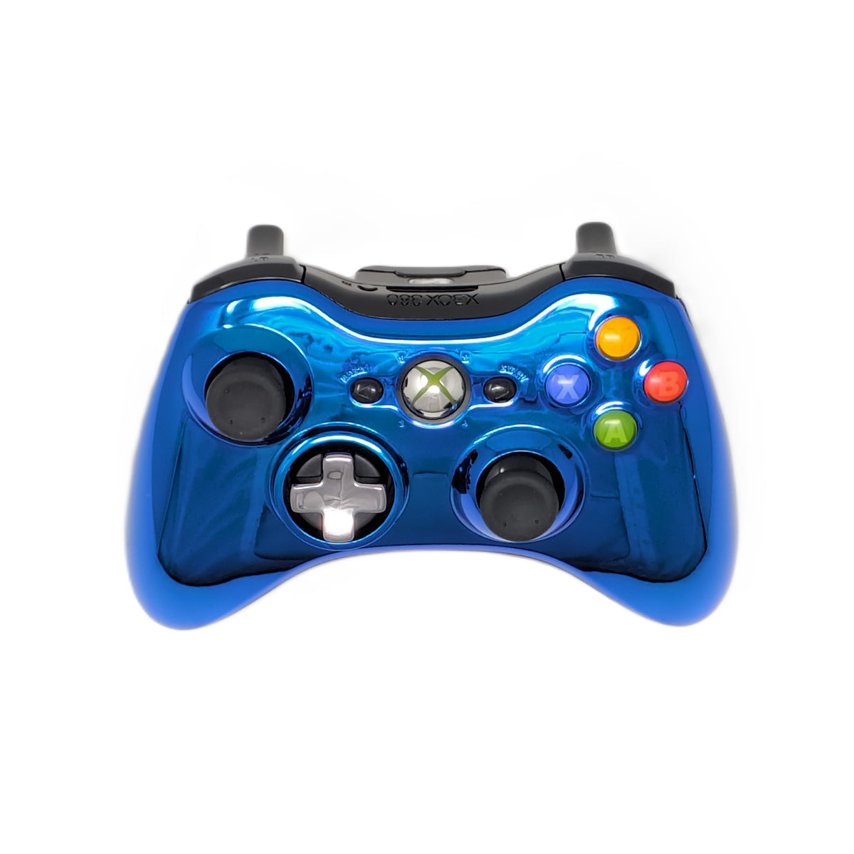 Xbox 360 Wireless Controller - Chrome Blue - Video Game Accessory - Used - CaveGamers - Image 5