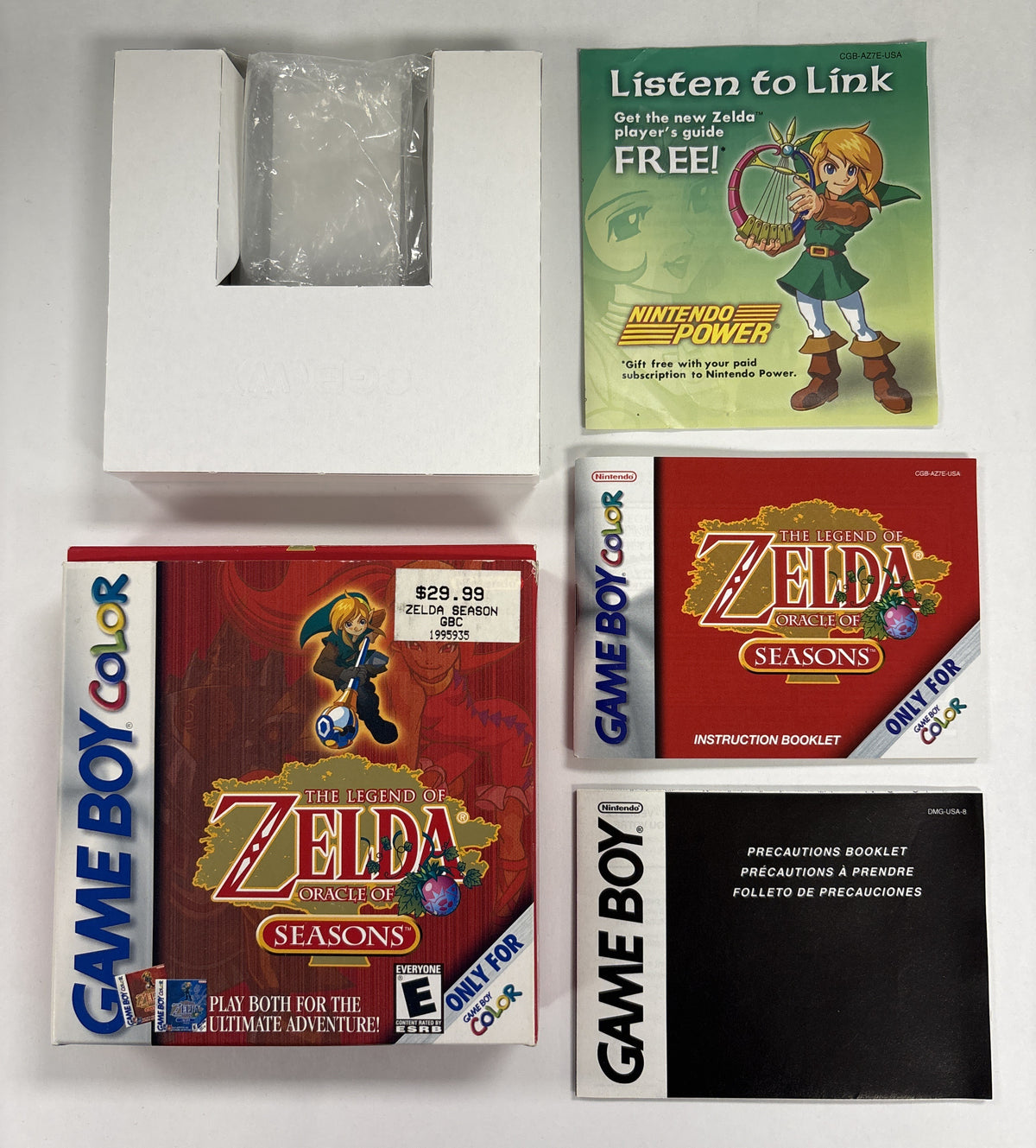 The Legend of Zelda: Oracle of Seasons - Nintendo Game Boy Color Box & Manuals Only No Game