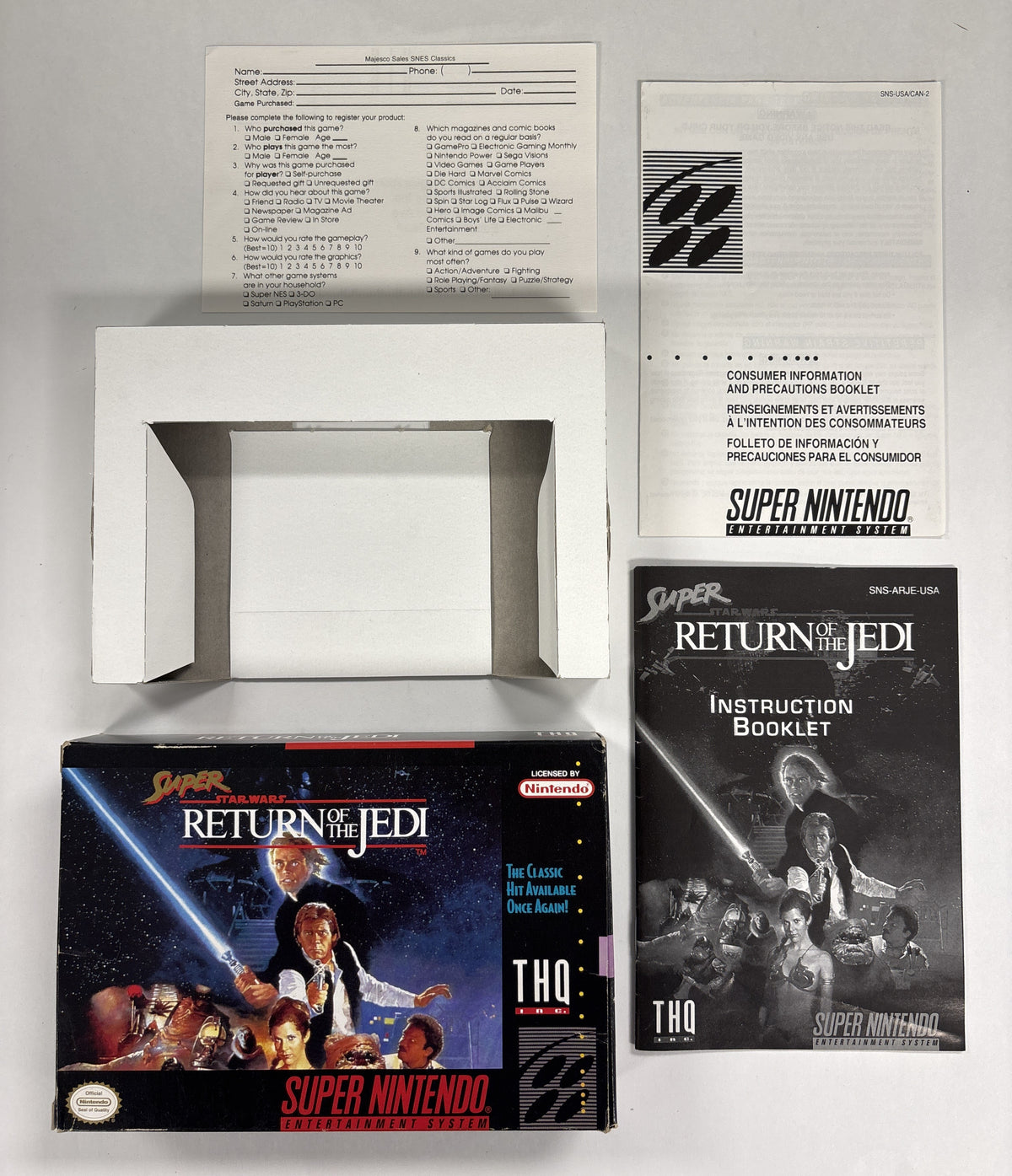 Star Wars: Return of the Jedi - Super Nintendo SNES Box & Manual Only No Game