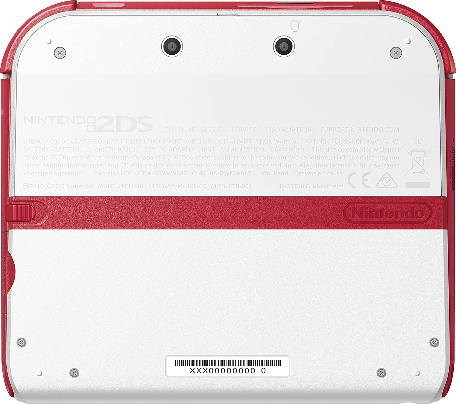 Nintendo 2DS - Scarlet Red / White 3DS - Video Game System - Used - CaveGamers - Image 2