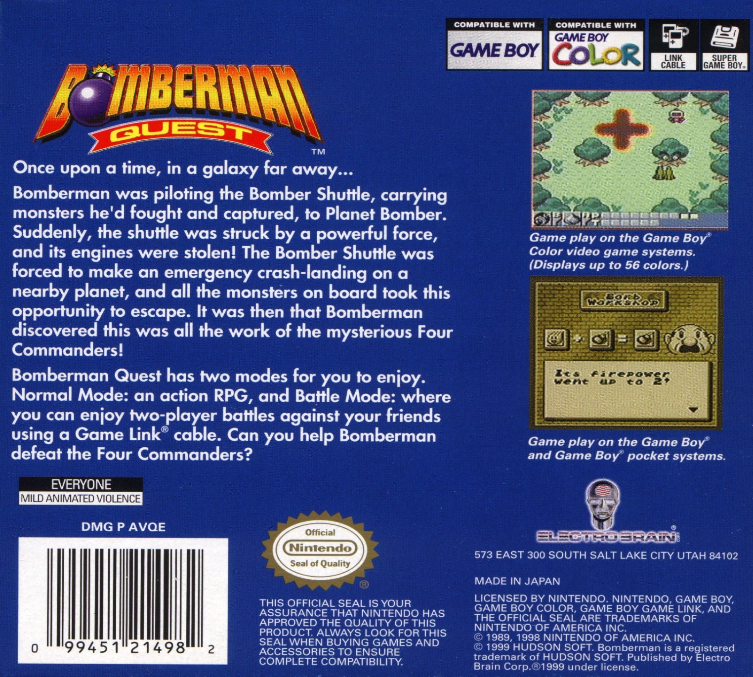 Bomberman Quest Game Boy Color - Video Game - Used - CaveGamers - Image 2