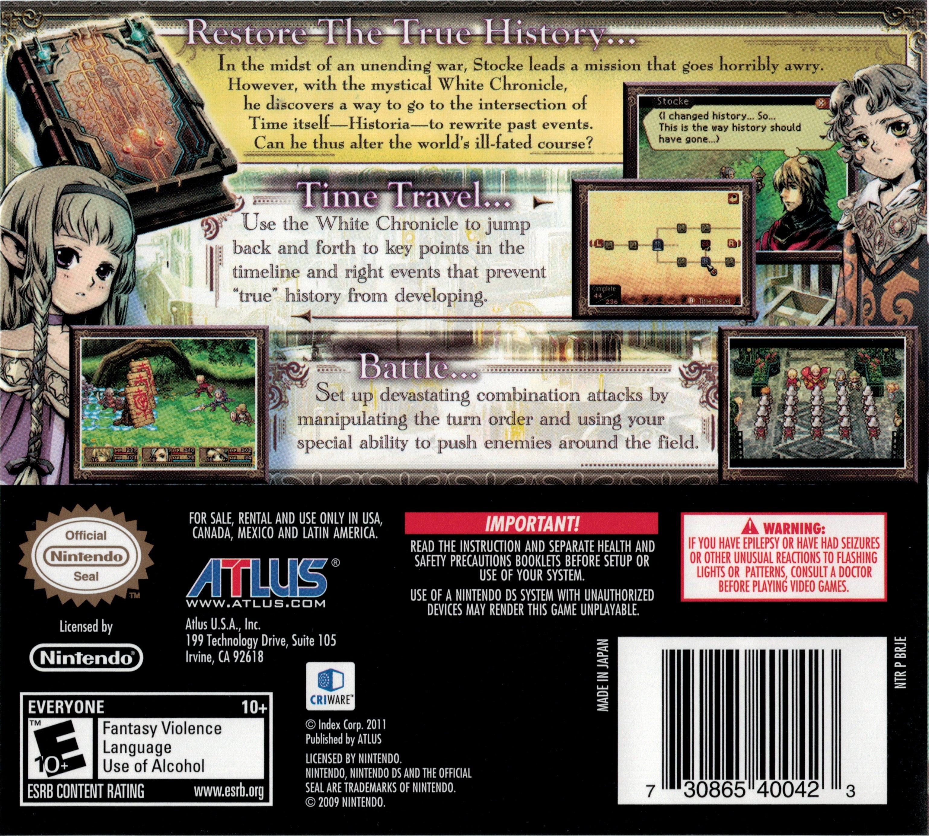 Radiant Historia DS - Video Game - Used - CaveGamers - Image 2