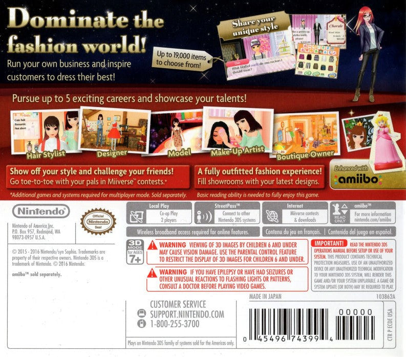 Style Savvy: Fashion Forward 3DS - Video Game - Used - CaveGamers - Image 2