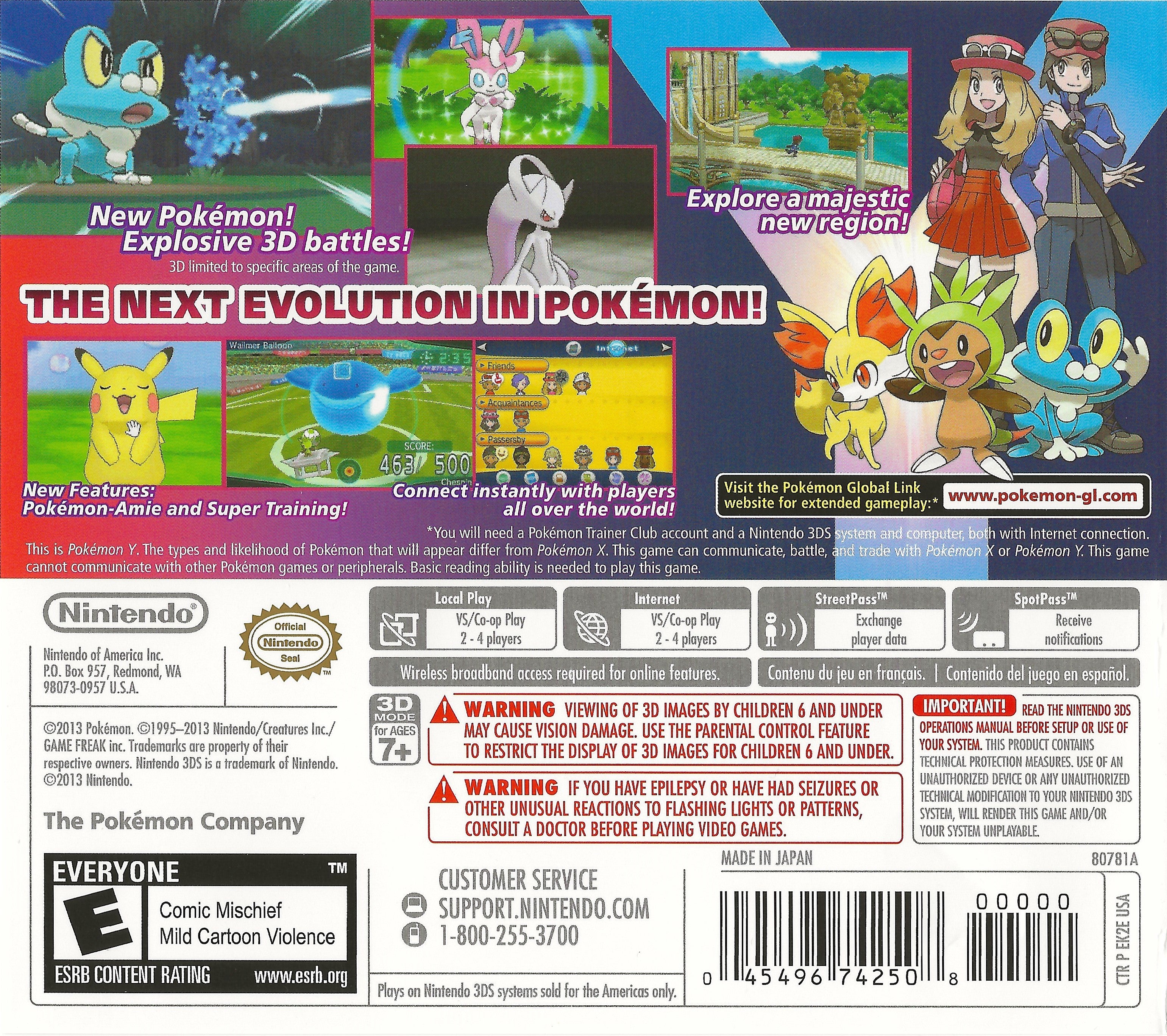 Pokemon Y 3DS - Video Game - Used - CaveGamers - Image 2