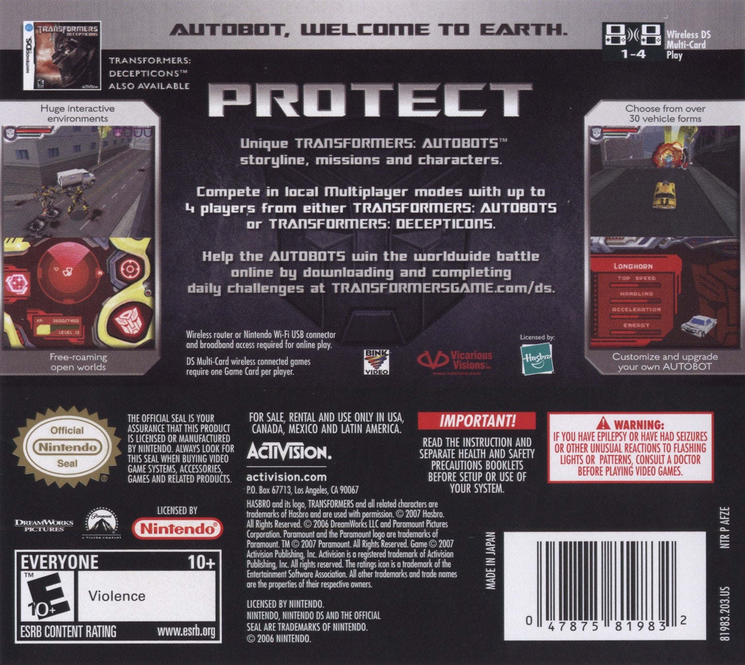 Transformers: Autobots DS - Video Game - Used - CaveGamers - Image 2