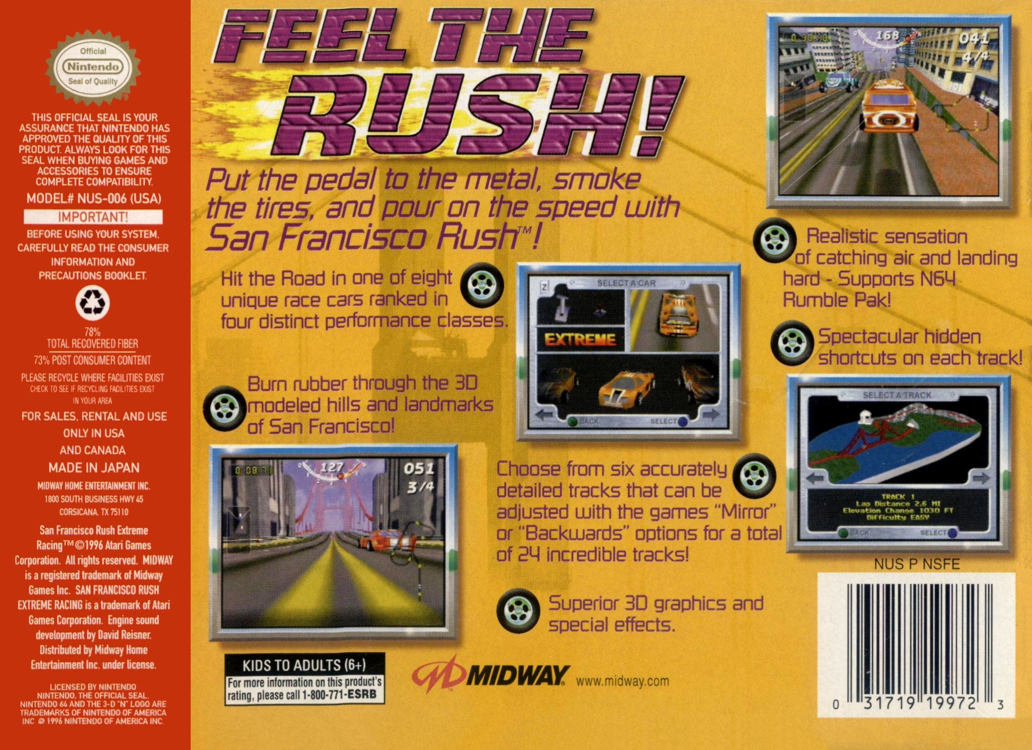 San Francisco Rush Extreme Racing N64 - Video Game - Used - CaveGamers - Image 2