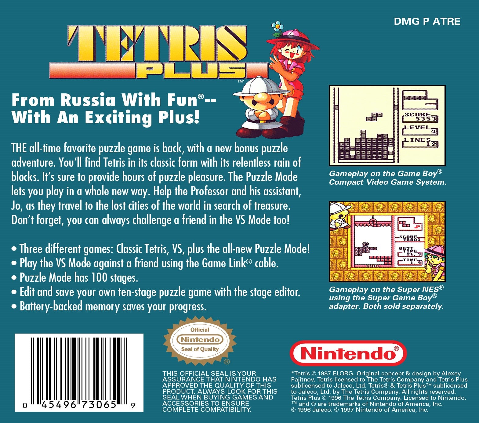 Tetris Plus Game Boy - Video Game - Used - CaveGamers - Image 2