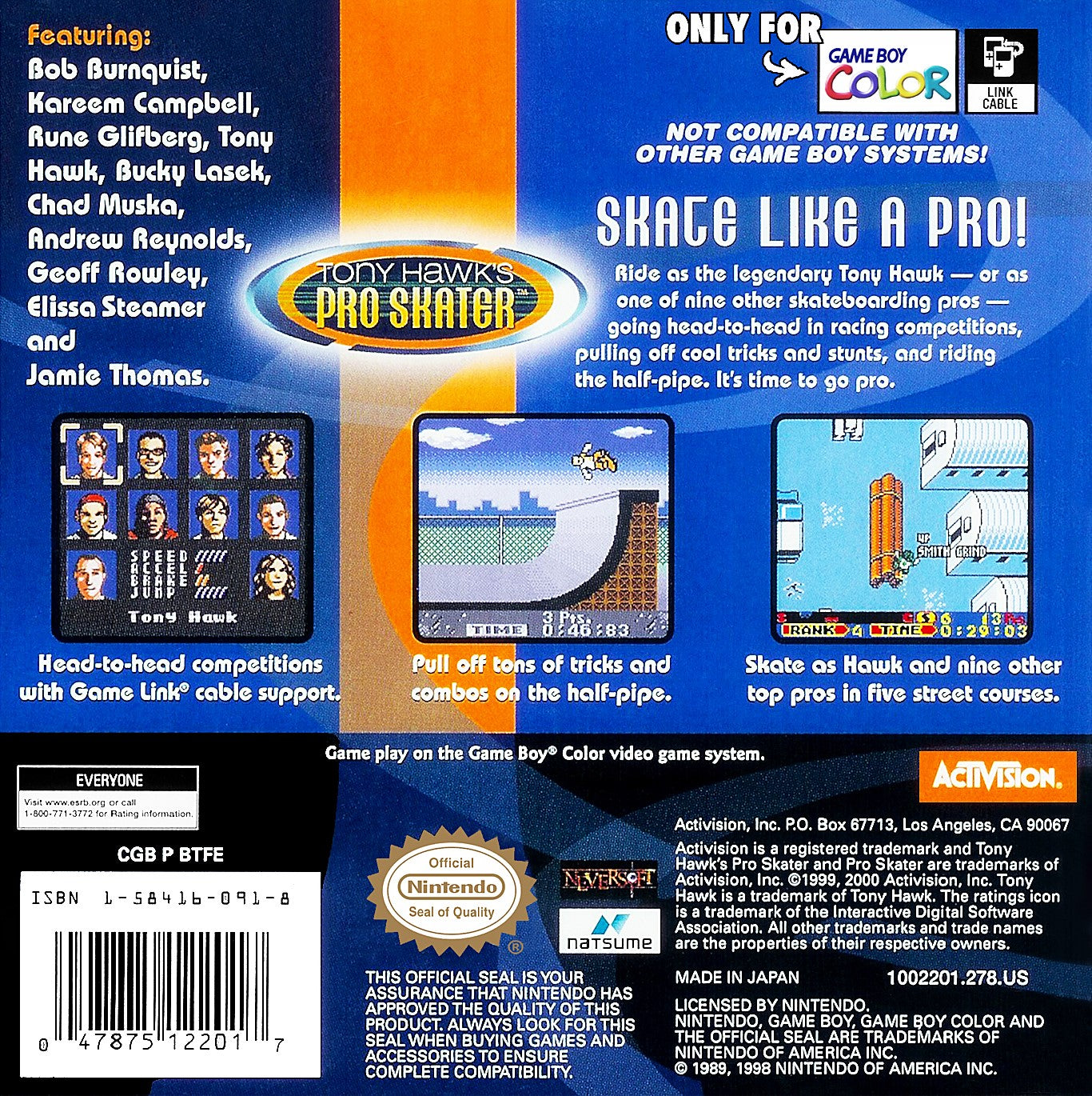 Tony Hawk's Pro Skater Game Boy Color - Video Game - Used - CaveGamers - Image 2