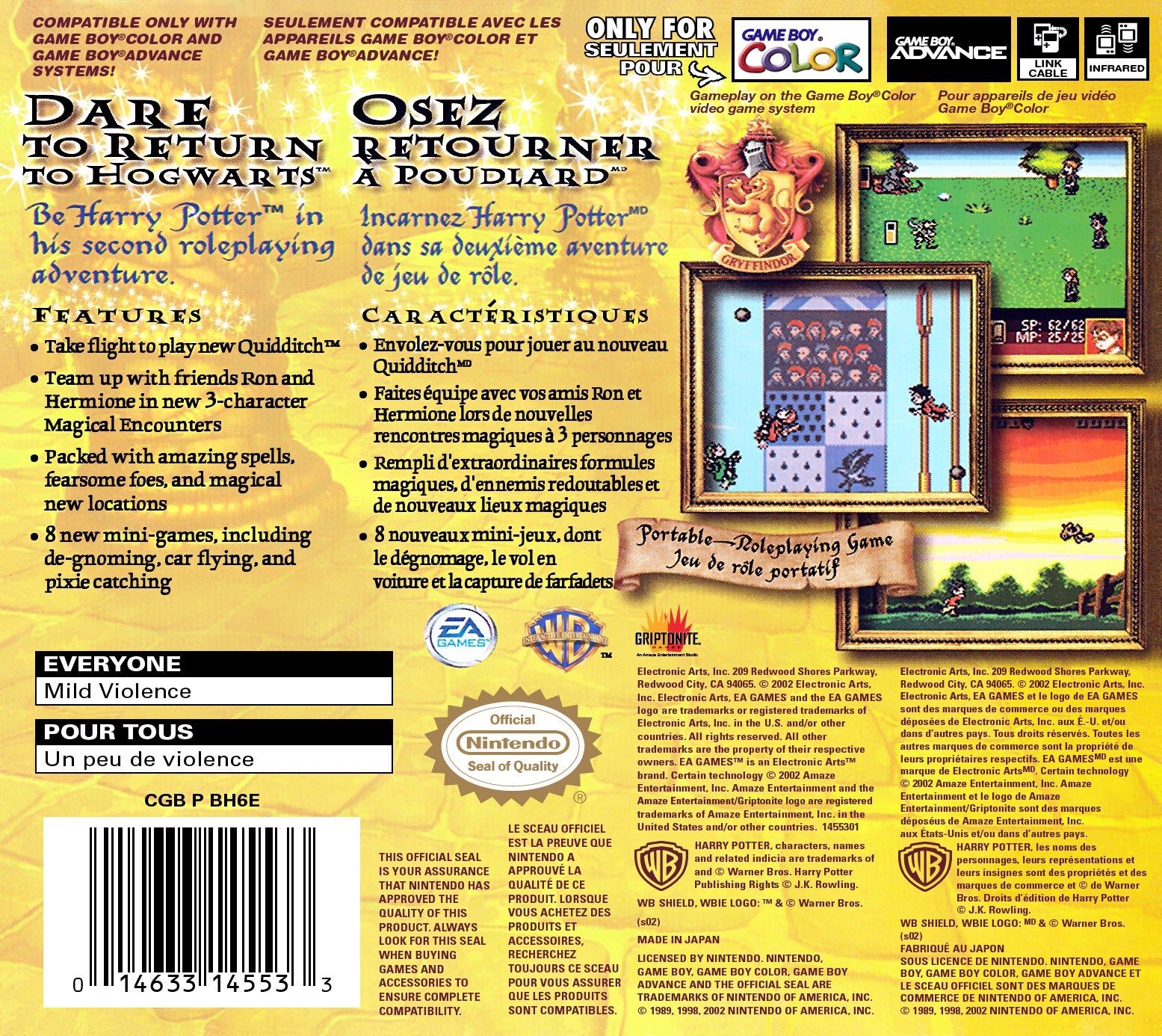 Harry Potter and the Chamber of Secrets Game Boy Color - Video Game - Used - CaveGamers - Image 2
