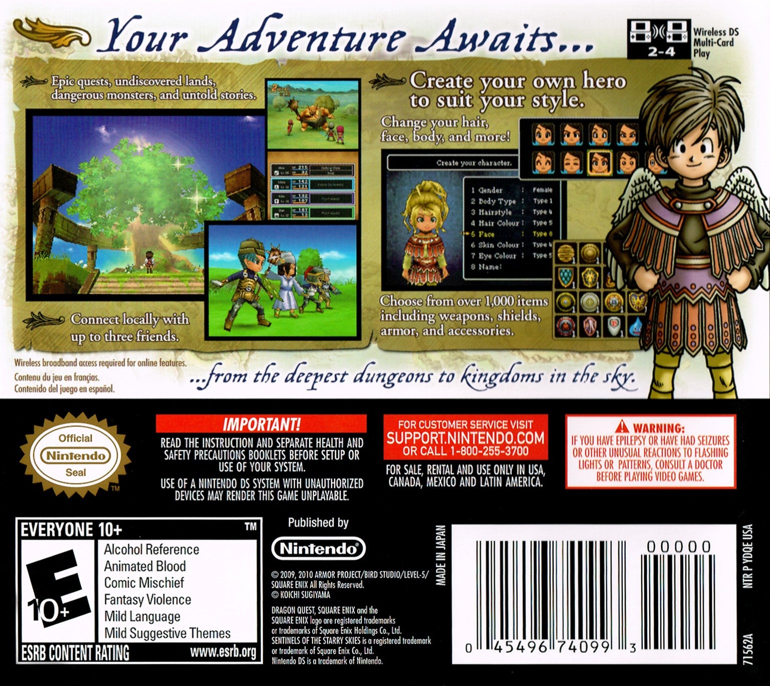 Dragon Quest IX: Sentinels of the Starry Skies DS - Video Game - Used - CaveGamers - Image 2