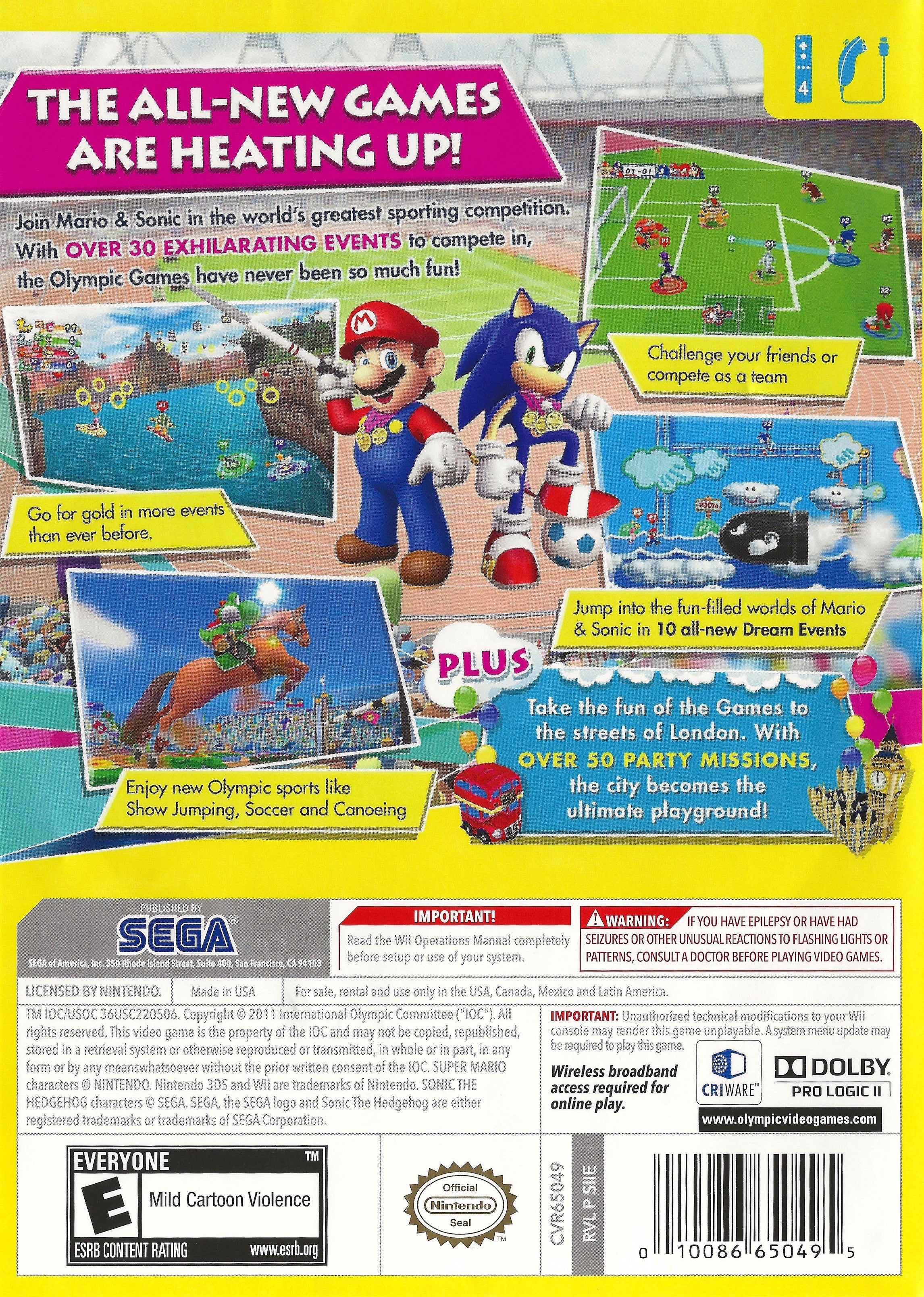 Mario & Sonic at the London 2012 Olympic Games Wii - Video Game - Used - CaveGamers - Image 2