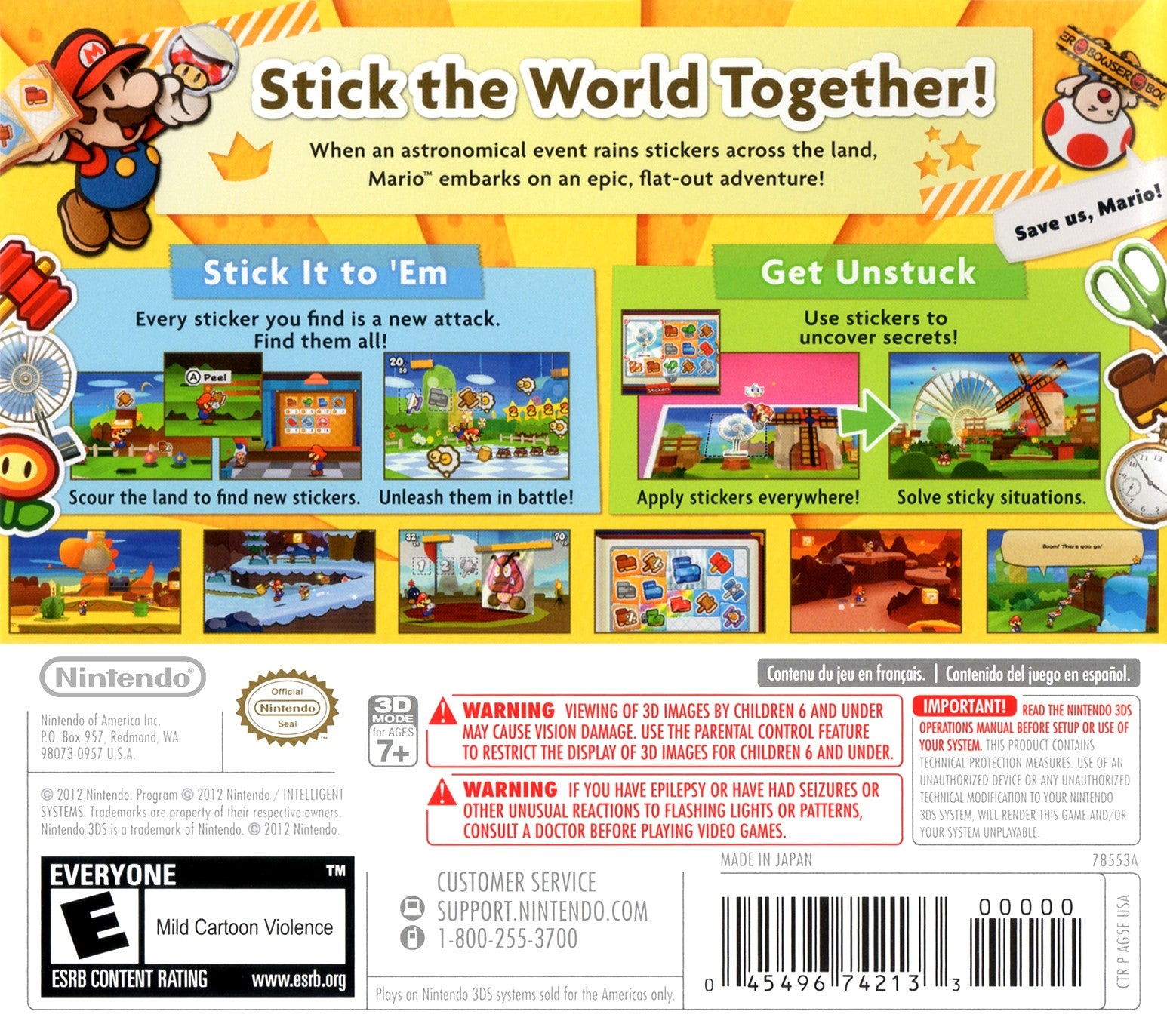 Paper Mario: Sticker Star 3DS - Video Game - Used - CaveGamers - Image 2