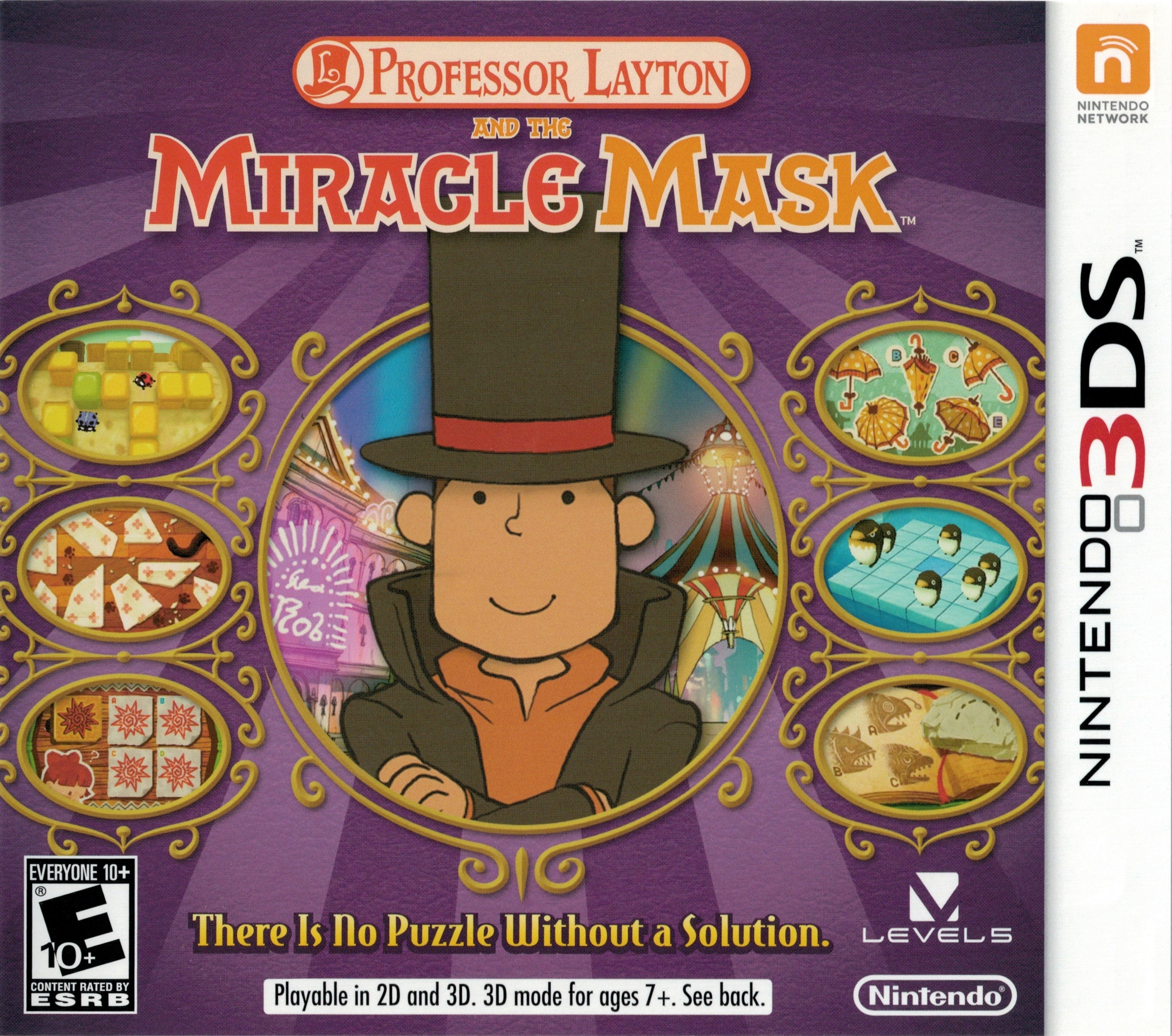 Professor Layton and The Miracle Mask 3DS - Video Game - Used - CaveGamers
