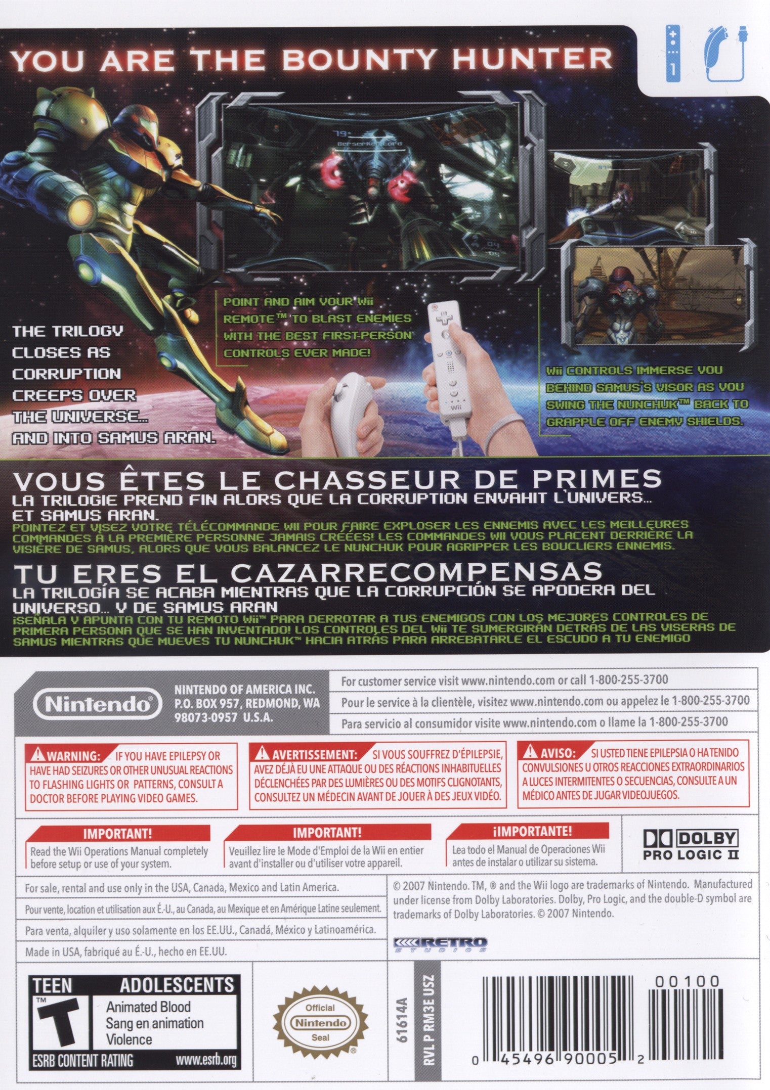 Metroid Prime 3: Corruption Wii - Video Game - Used - CaveGamers - Image 2