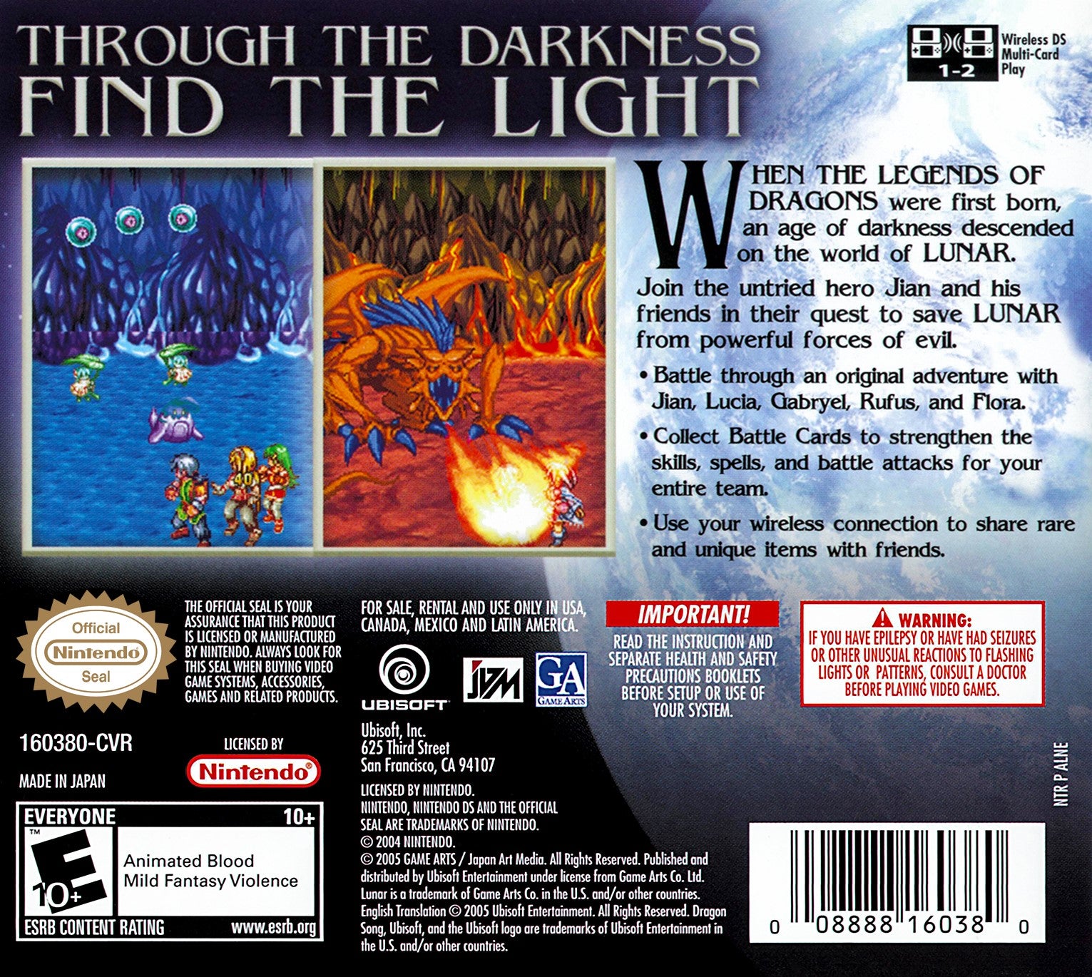 Lunar: Dragon Song DS - Video Game - Used - CaveGamers - Image 2