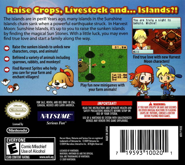 Harvest Moon: Sunshine Islands - Video Game - Used - CaveGamers - Image 2