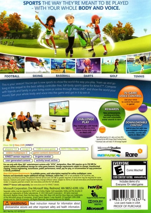 Kinect Sports Season Two Xbox 360 - Video Game - Used - CaveGamers - Image 2