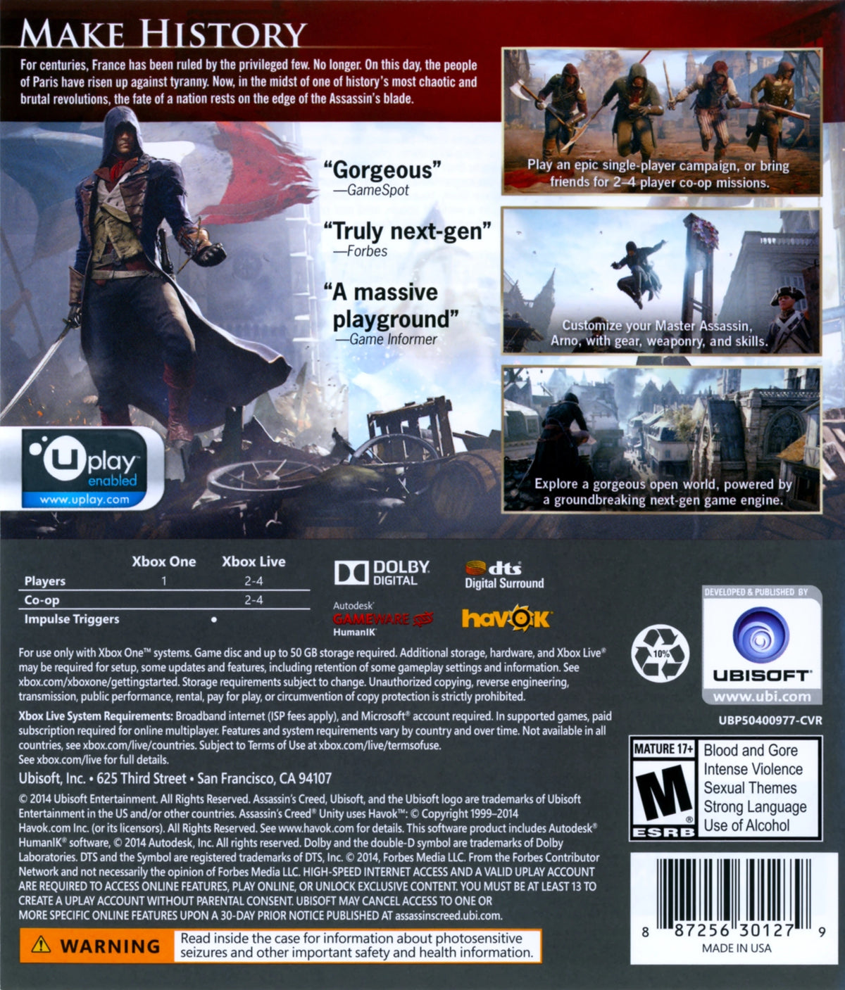 Assassin's Creed Unity Xbox One - Video Game - Used - CaveGamers - Image 2