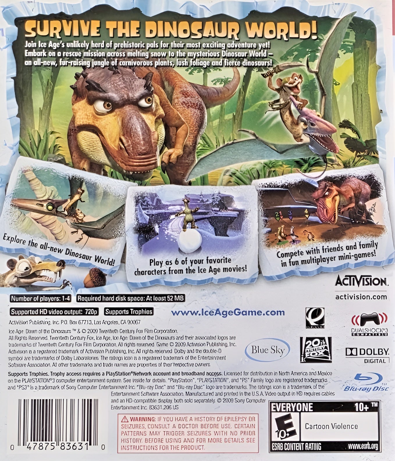 Ice Age: Dawn of the Dinosaurs PS3 - Video Game - Used - CaveGamers - Image 2