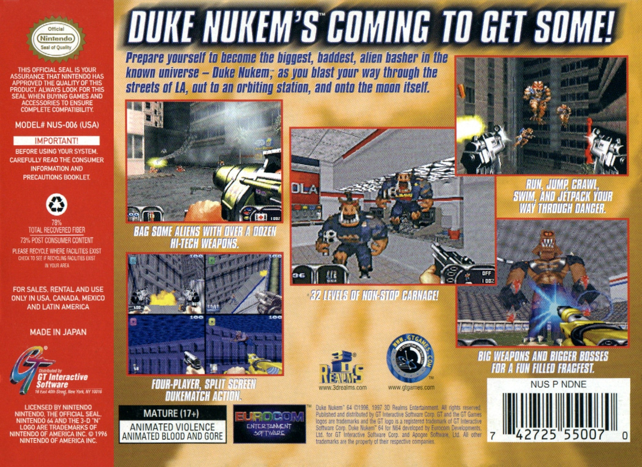 Duke Nukem 64 N64 - Video Game - Used - CaveGamers - Image 2