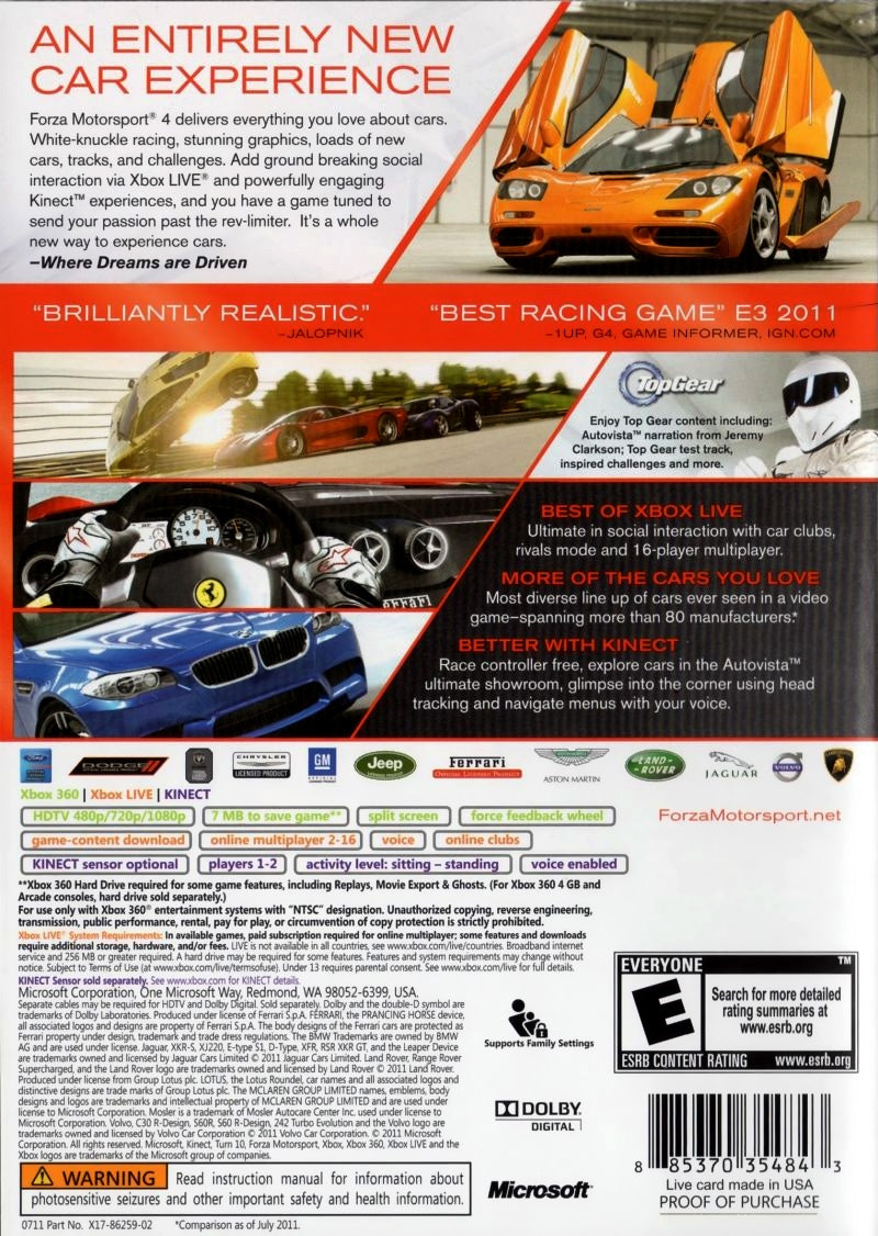 Forza Motorsport 4 [2 Discs] Xbox 360 - Video Game - Used - CaveGamers - Image 2