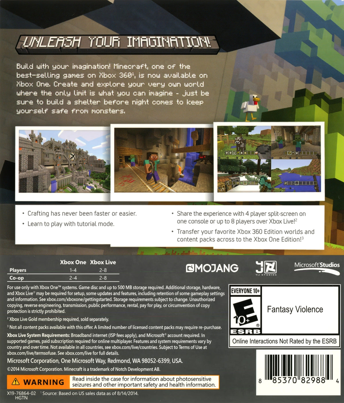 Minecraft Xbox One Edition - Video Game - Used - CaveGamers - Image 2