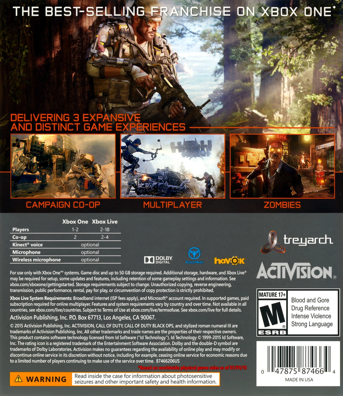 Call of Duty: Black Ops III Xbox One - Video Game - Used - CaveGamers - Image 2
