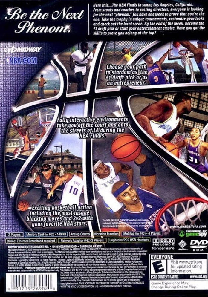 NBA Ballers Phenom PS2 - Video Game - Used - CaveGamers - Image 2