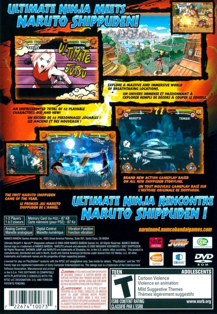 Ultimate Ninja 4: Naruto Shippuden PS2 - Video Game - Used - CaveGamers - Image 2