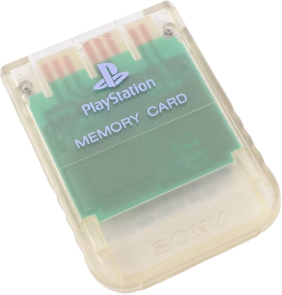 PlayStation Memory Card - Clear - Video Game Accessory - Used - CaveGamers