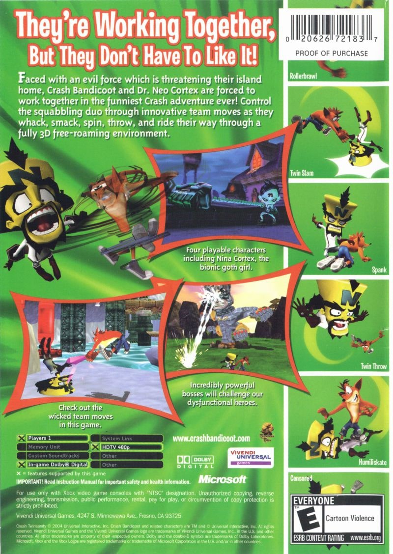 Crash Twinsanity Xbox - Video Game - Used - CaveGamers - Image 2