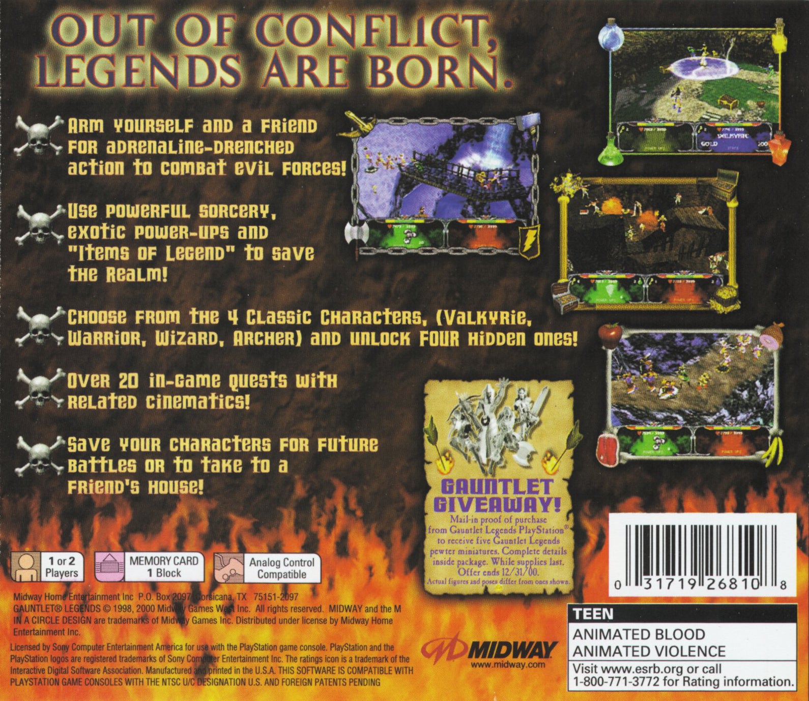 Gauntlet Legends Playstation - Video Game - Used - CaveGamers - Image 2
