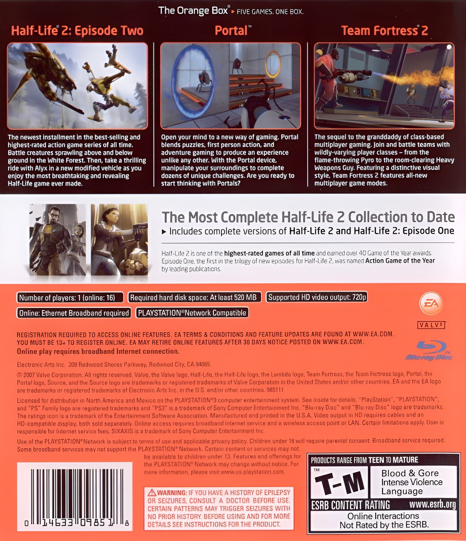 The Orange Box PS3 - Video Game - Used - CaveGamers - Image 2