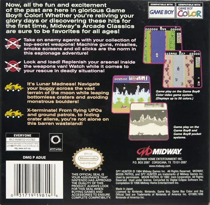 Arcade Hits: Moon Patrol & Spy Hunter Game Boy Color - Video Game - Used - CaveGamers - Image 2