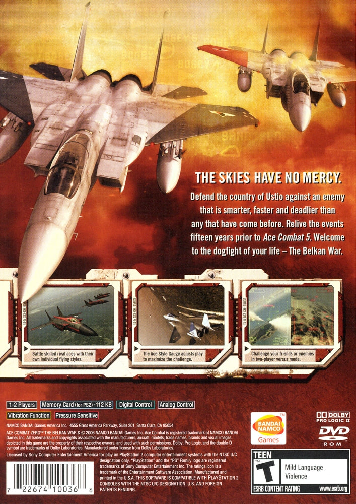 Ace Combat Zero: The Belkan War PS2 - Video Game - Used - CaveGamers - Image 2