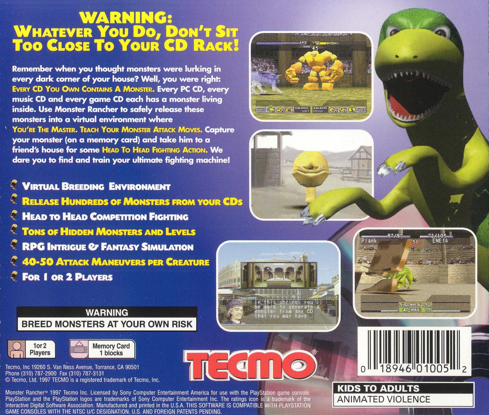 Monster Rancher Playstation - Video Game - Used - CaveGamers - Image 2