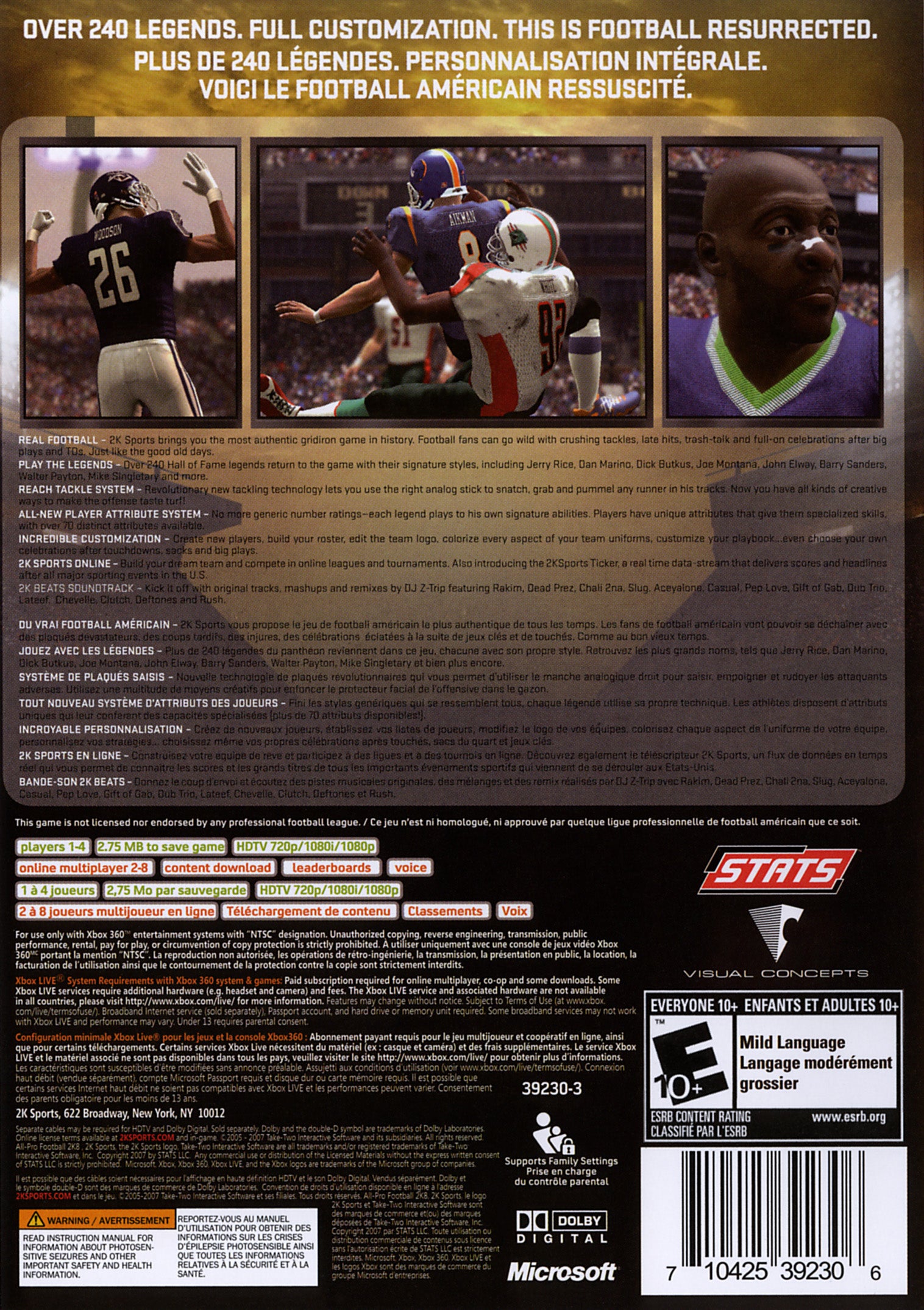 All Pro Football 2K8 Xbox 360 - Video Game - Used - CaveGamers - Image 2