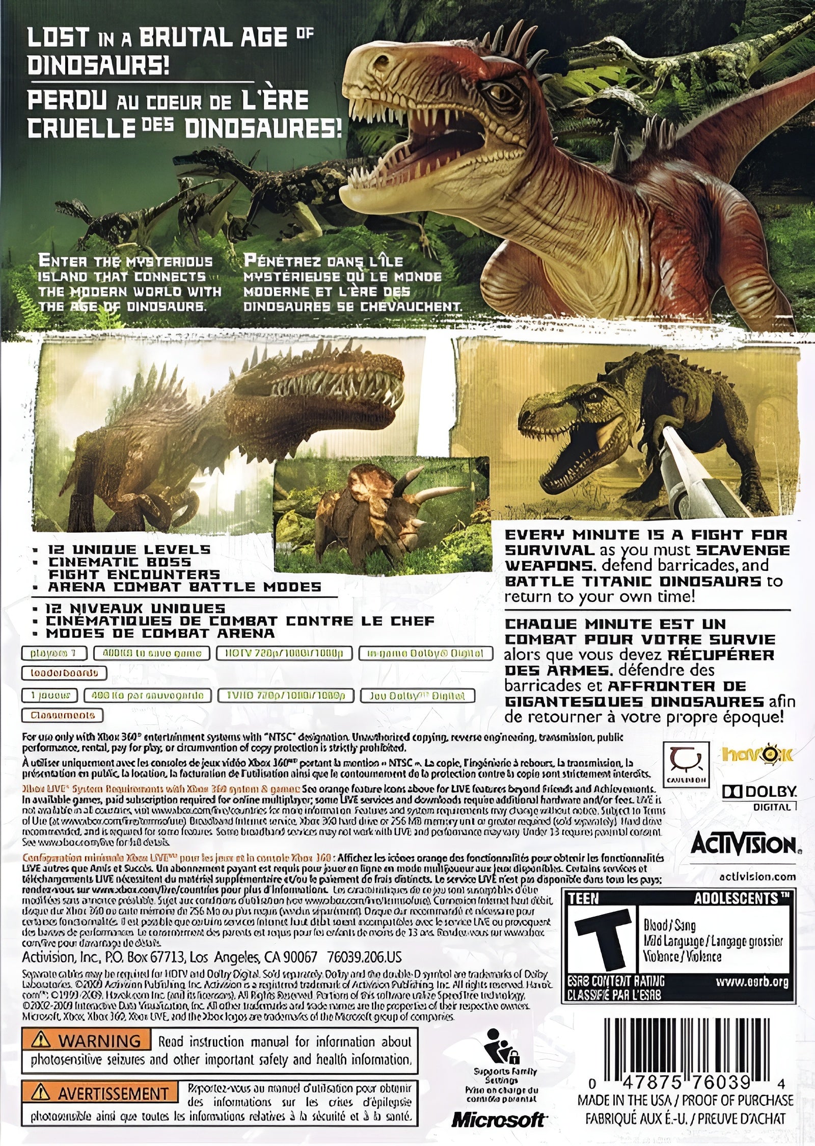 Jurassic: The Hunted Xbox 360 - Video Game - Used - CaveGamers - Image 2