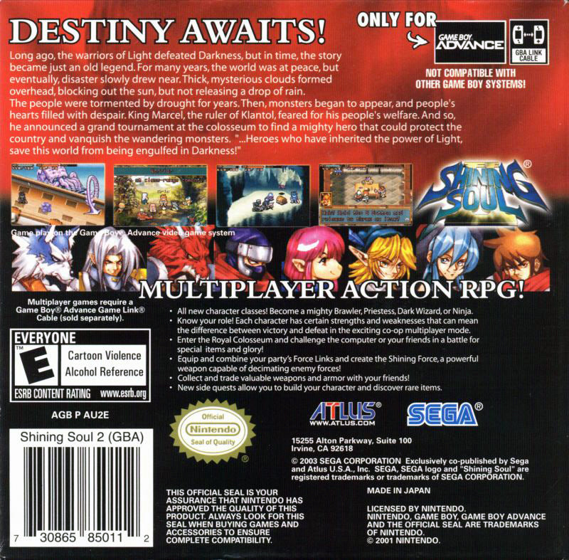 Shining Soul II Game Boy Advance - Video Game - Used - CaveGamers - Image 2