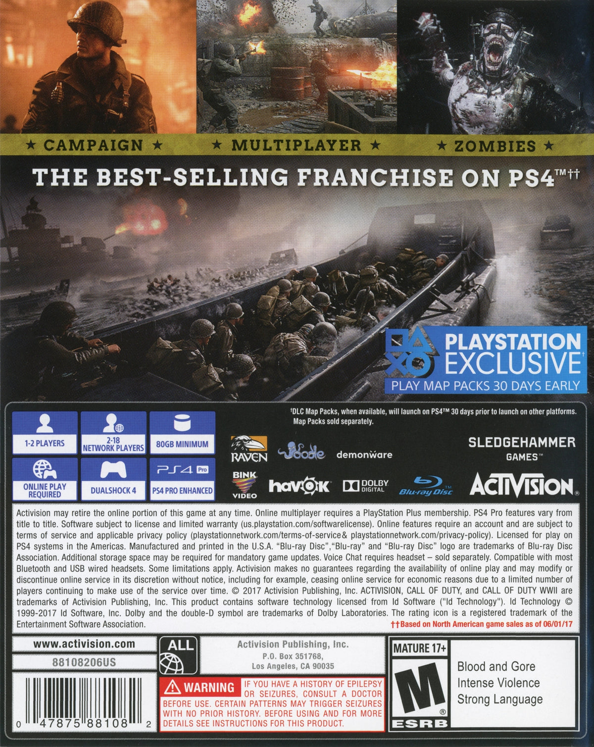 Call of Duty: WWII PS4 - Video Game - Used - CaveGamers - Image 2