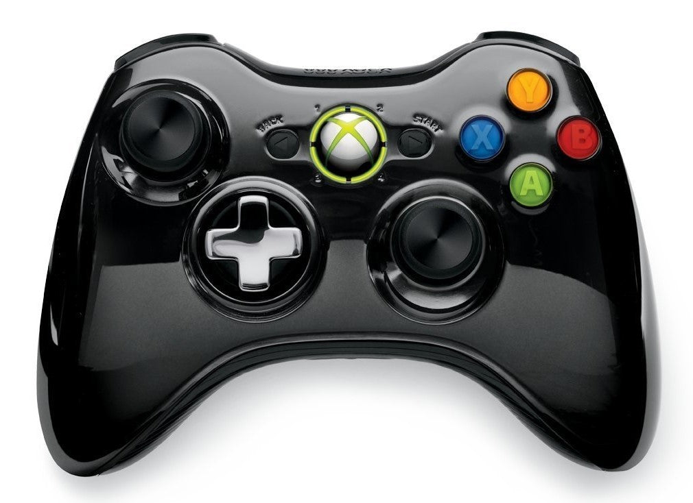Xbox 360 Wireless Controller - Chrome Black - Video Game Accessory - Used - CaveGamers