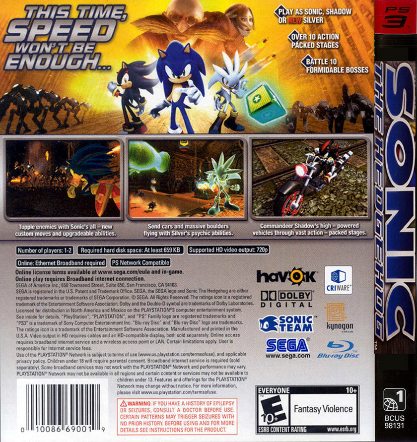 Sonic the Hedgehog PS3 - Video Game - Used - CaveGamers - Image 2