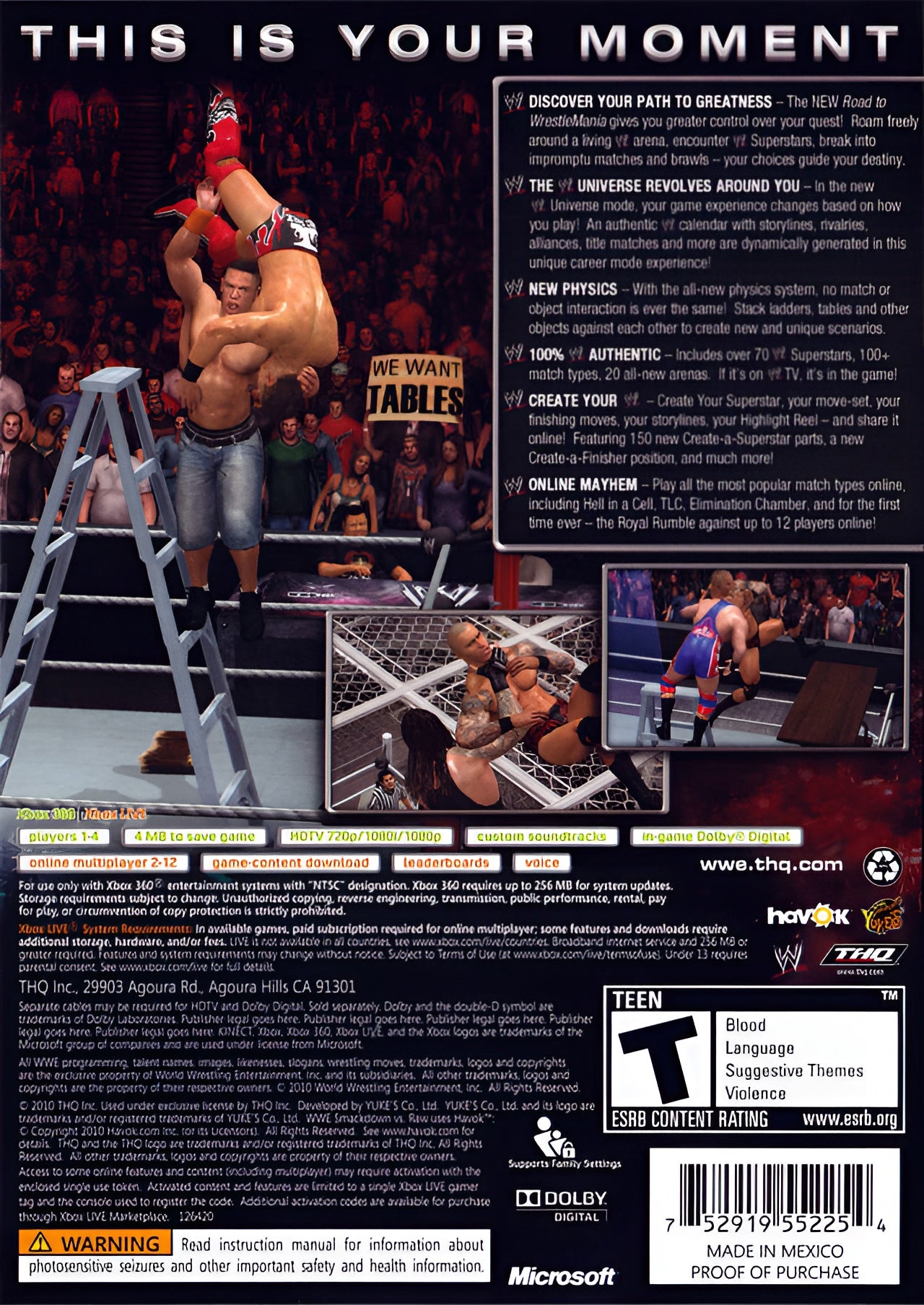 WWE SmackDown vs. Raw 2011 Xbox 360 - Video Game - Used - CaveGamers - Image 2