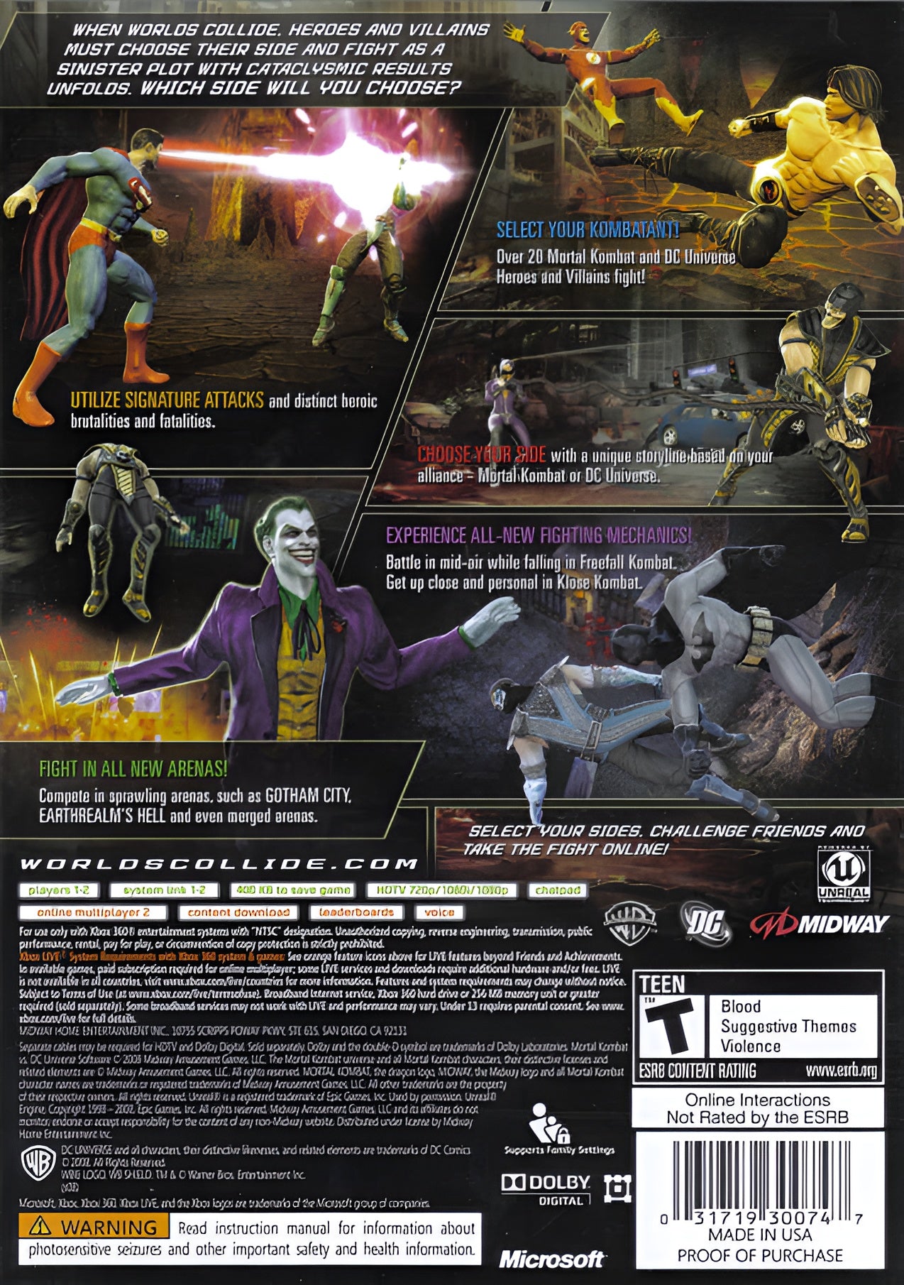 Mortal Kombat vs. DC Universe Xbox 360 - Video Game - Used - CaveGamers - Image 2