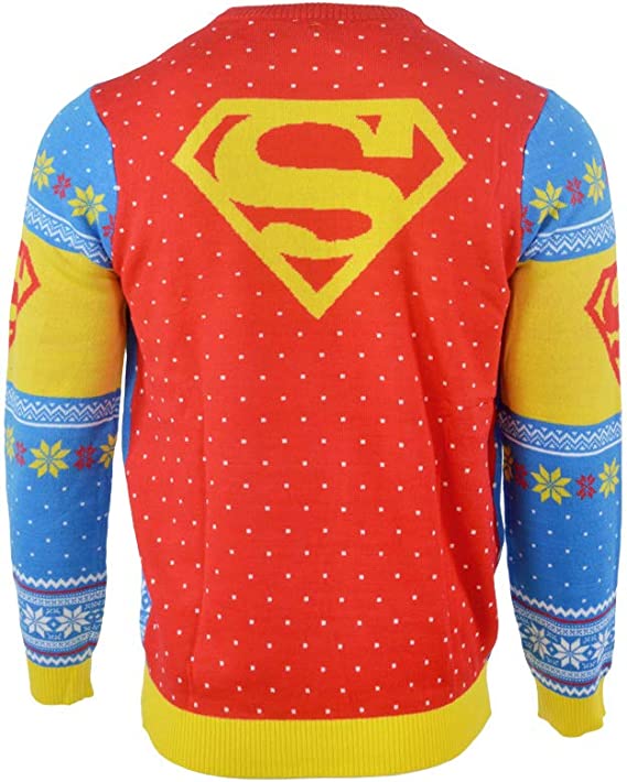 Superman 'Bad Guys Get Coal' Jumper / Ugly Christmas Sweater - XS - Apparel - New - CaveGamers - Image 2