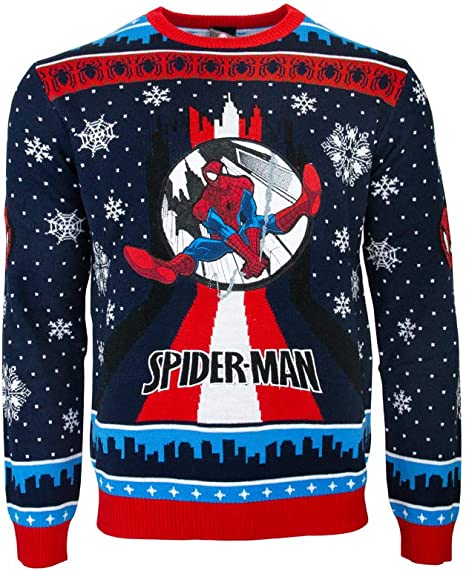 Marvel Spider-Man Swinging Jumper / Ugly Christmas Sweater - Medium - Apparel - New - CaveGamers