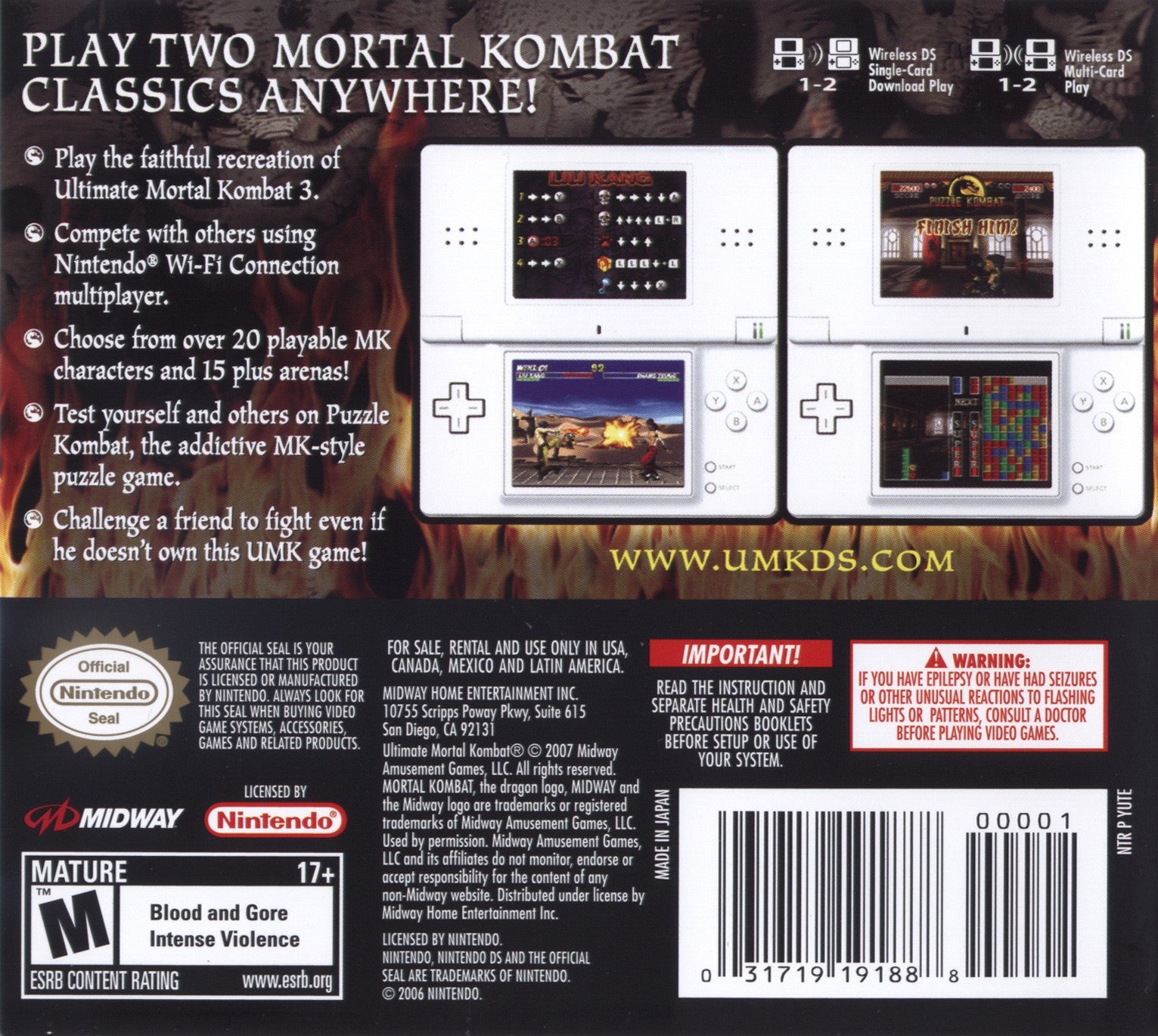 Ultimate Mortal Kombat DS - Video Game - Used - CaveGamers - Image 2