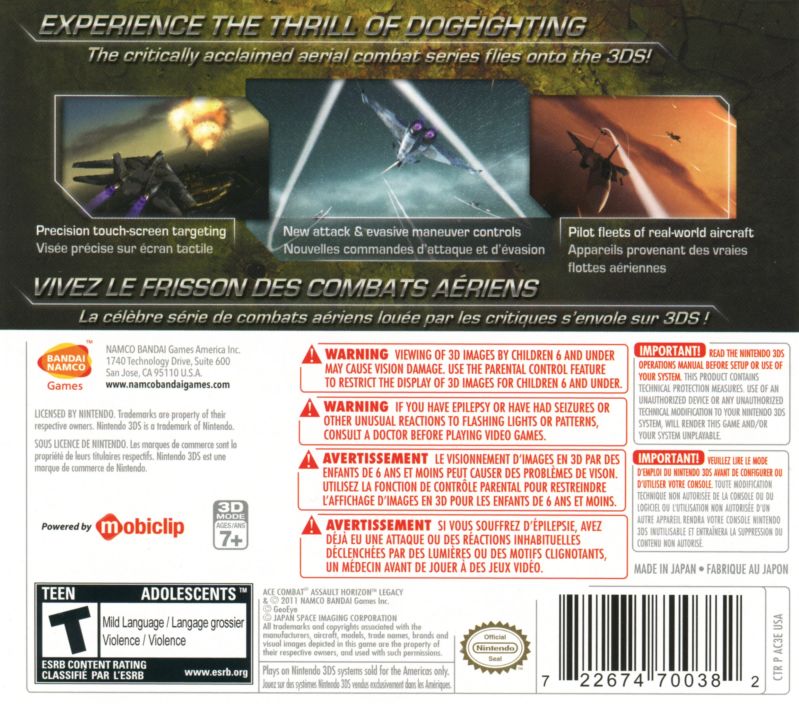 Ace Combat Assault Horizon Legacy 3DS - Video Game - Used - CaveGamers - Image 2