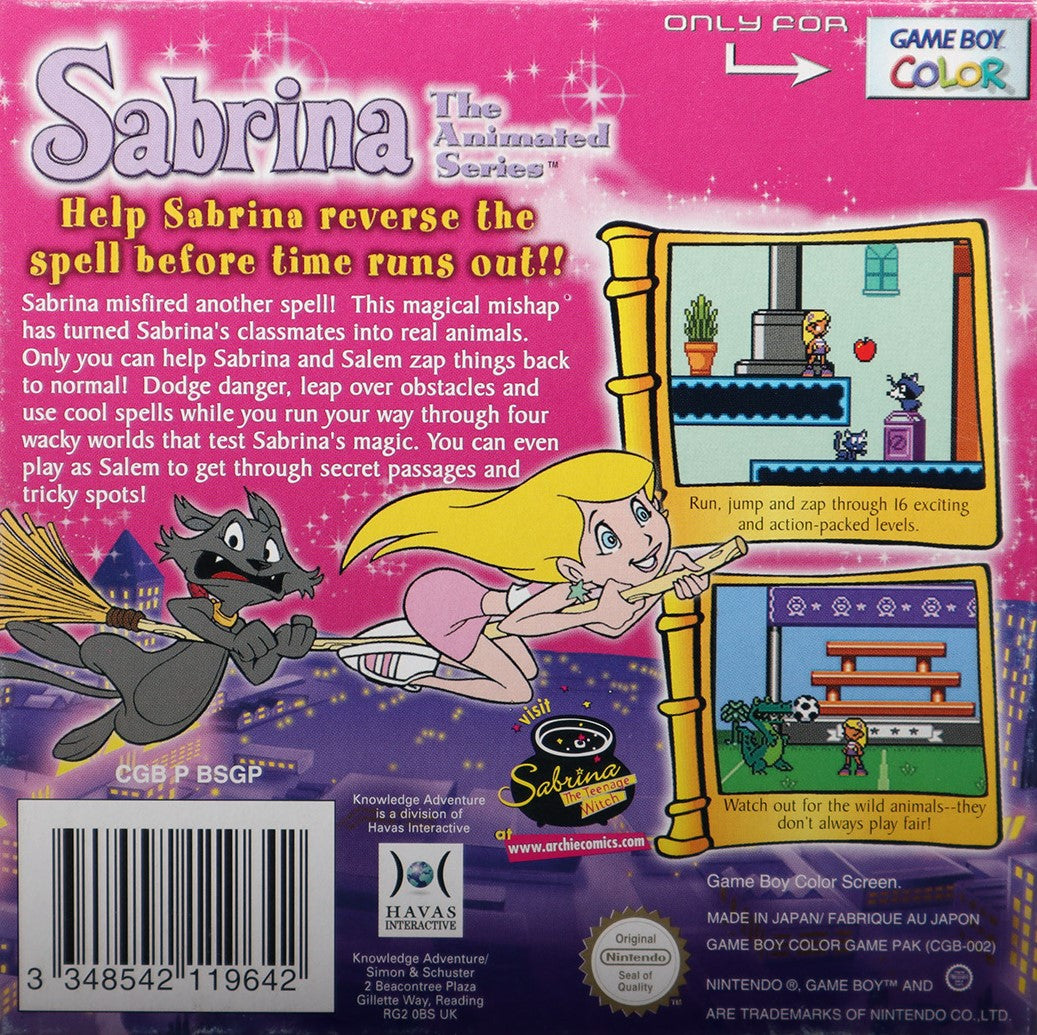 Sabrina the Animated Series Zapped! Game Boy Color - Video Game - Used - CaveGamers - Image 2