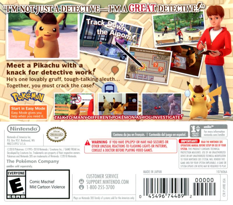 Detective Pikachu 3DS - Video Game - Used - CaveGamers - Image 2